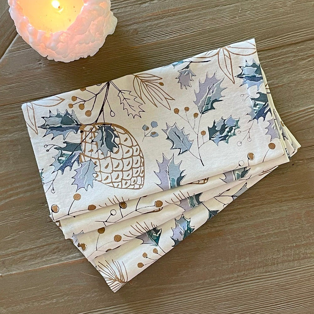 Mahogany Christmas Napkin Set Of 4 Holly