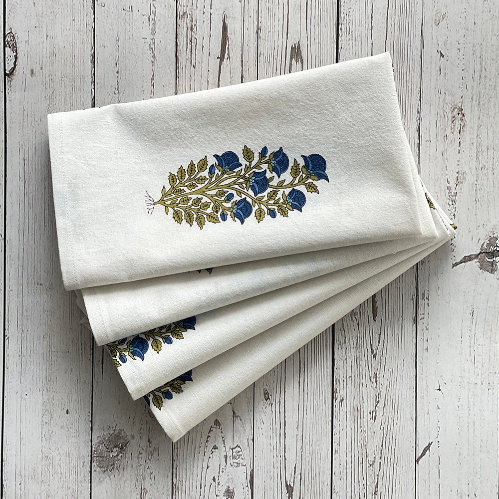 Mahogany Napkin Set Of 4 Flower Motif