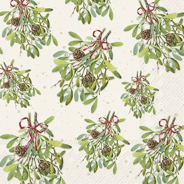 IHR Christmas Luncheon Napkin 20 Pack Misletoes