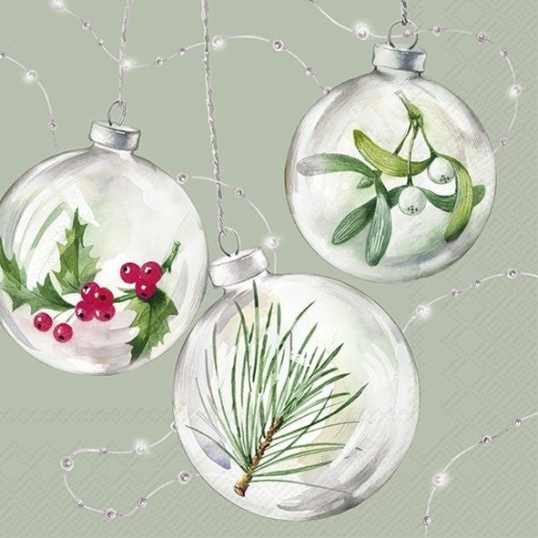 IHR Christmas Luncheon Napkin 20 Pack Shiny Baubles