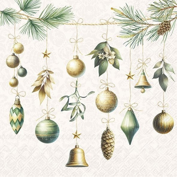 IHR Christmas Luncheon Napkin 20 Pack Decorations In Cream