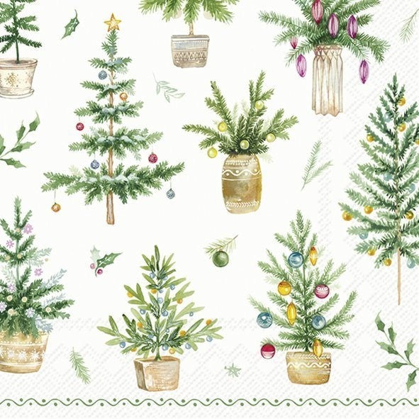 IHR Christmas Luncheon Napkin 20 Pack Festive Holidays In Green