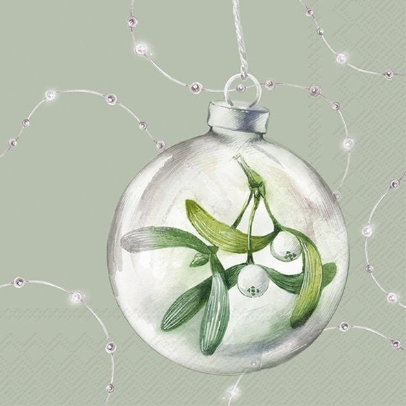 IHR Christmas Cocktail Napkin 20 Pack Shiny Bauble