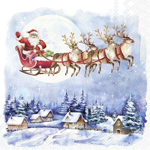 IHR Christmas Cocktail Napkin 20 Pack Santa's Wonderland