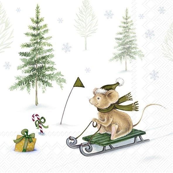 IHR Christmas Cocktail Napkin 20 Pack Winter Snow Fun