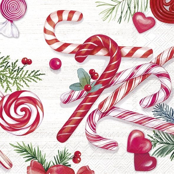 IHR Christmas Cocktail Napkin 20 Pack Candy Cane