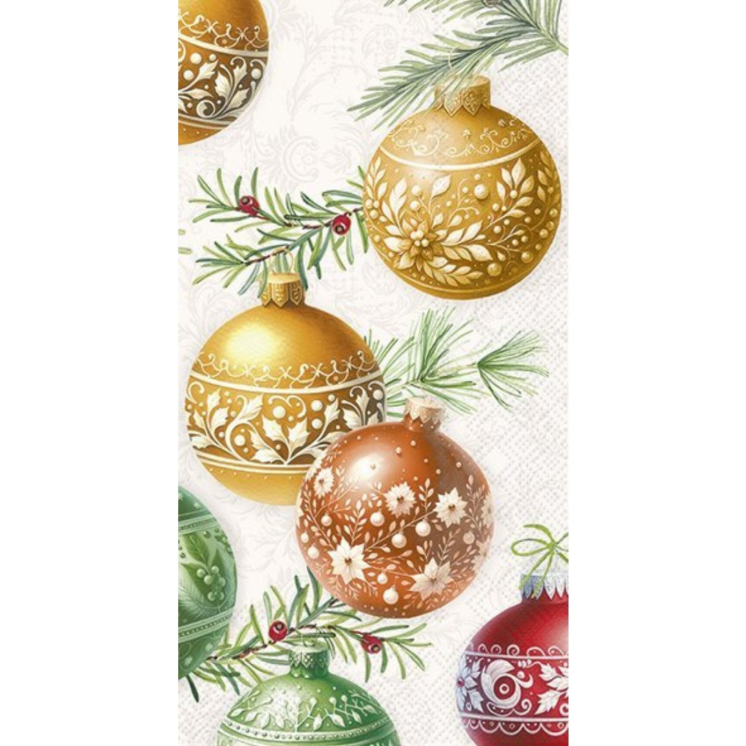 IHR Christmas Buffet Napkin 16 Pack Cream Baubles