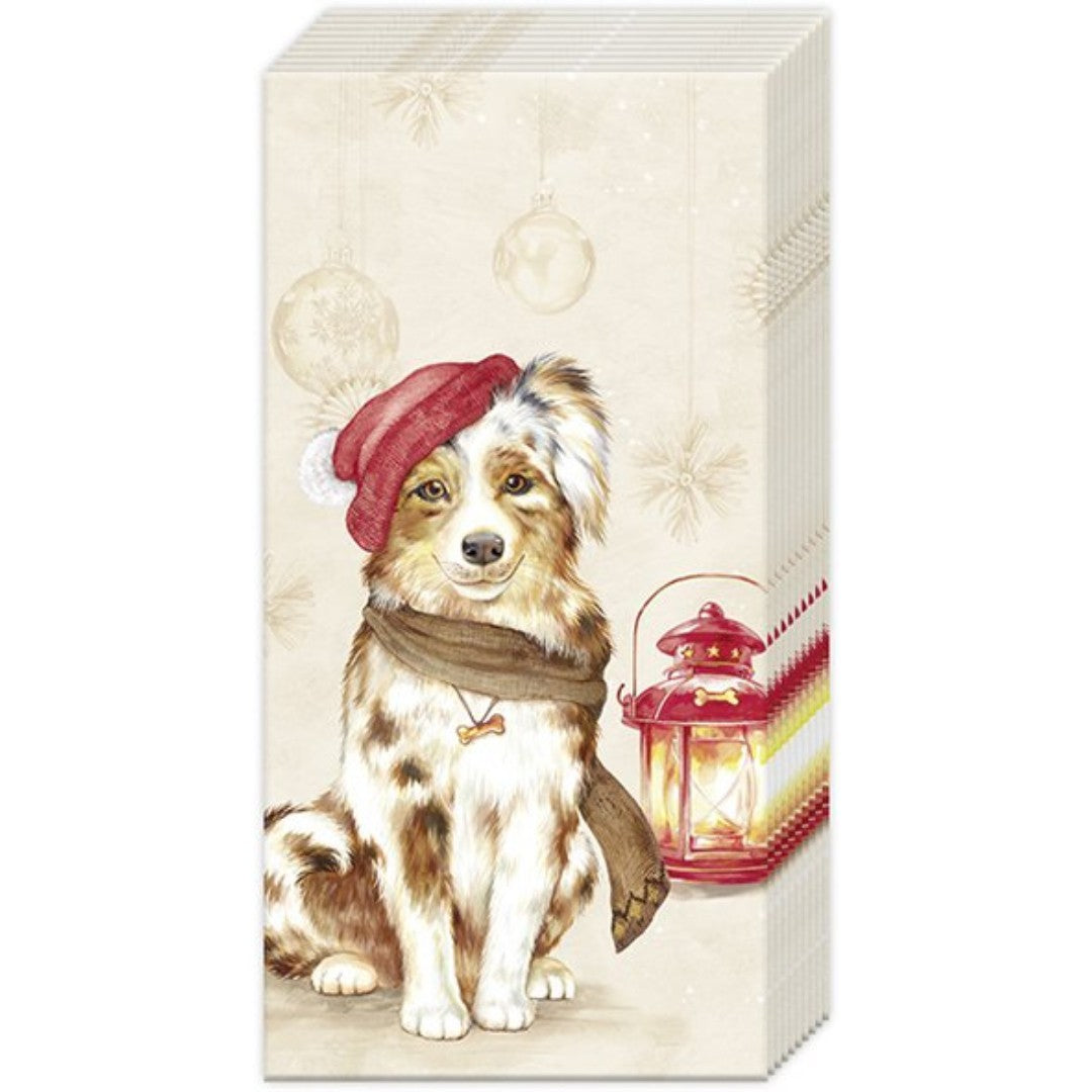 IHR Christmas Pocket Tissue 10 Pack Jack Dog