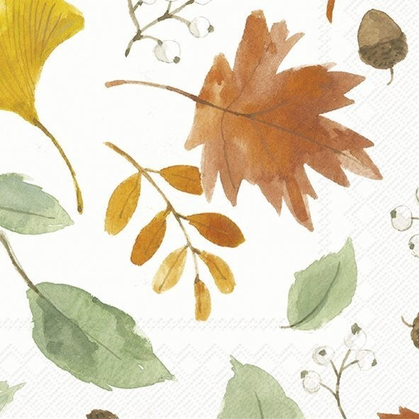 IHR Fall Cocktail Napkin 20 Pack Harvest Leaves Allover
