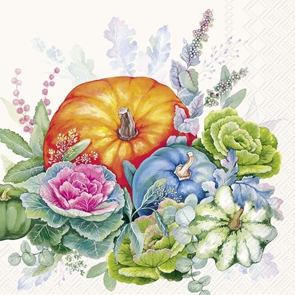 IHR Fall Cocktail Napkin 20 Pack Colourful Pumpkin