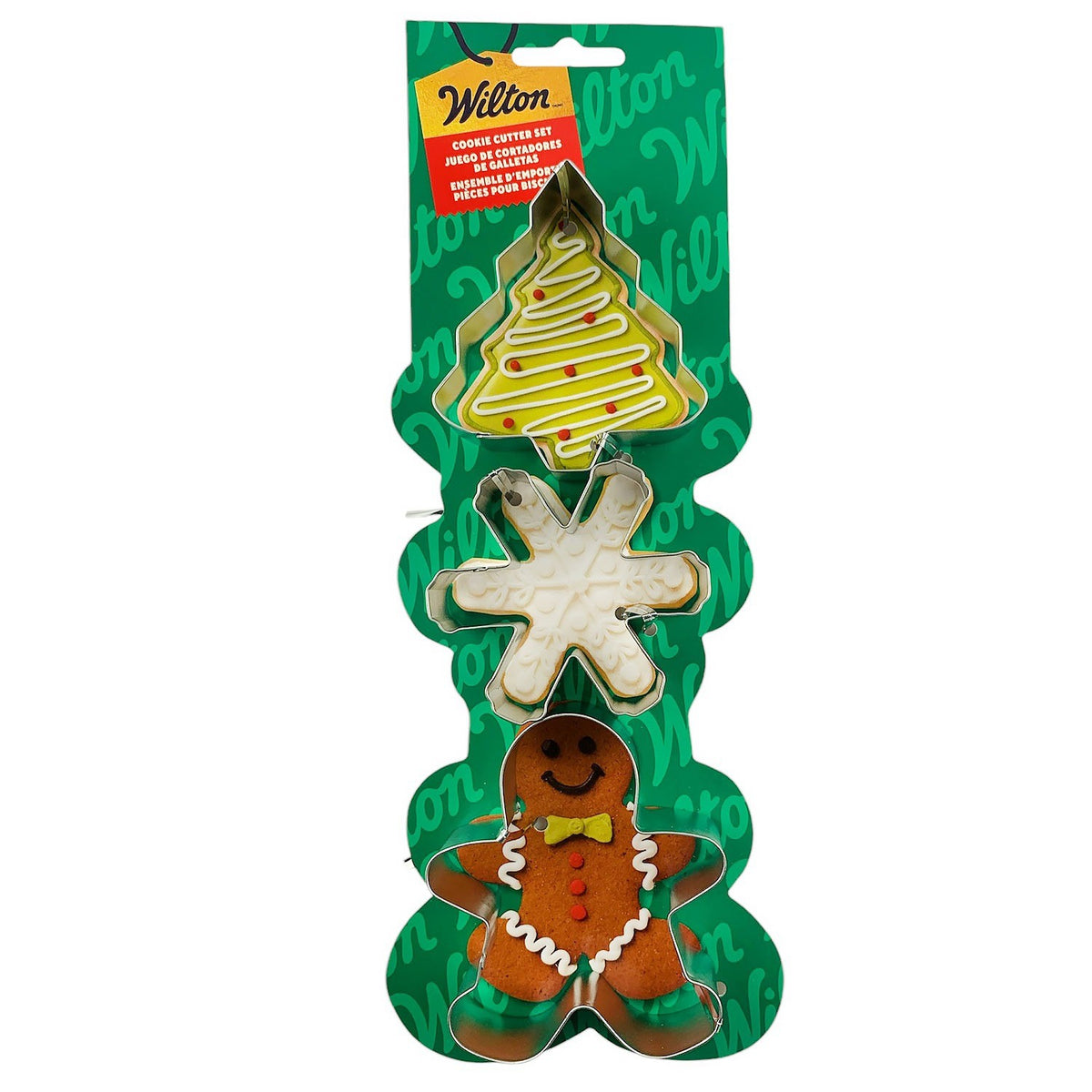 Wilton Christmas Cookie Cutter Set Of 3 - Tree / Snowflake / Gingerbread