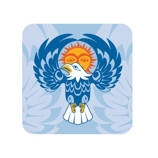 Native Northwest Cork-Backed Coaster - Eagle Sun