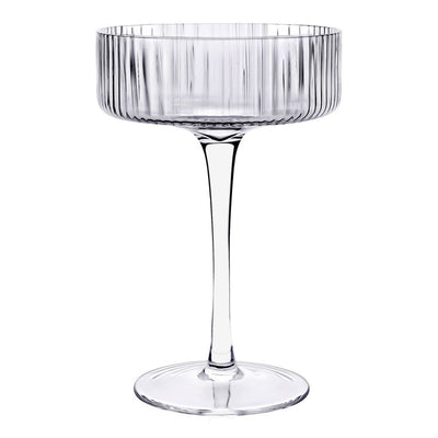 Brilliant Ribbed Clear Cocktail Coupe Glass Set Of 4