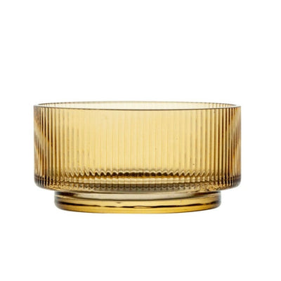 Brilliant Ribbed Amber Dip Bowl 4" Set Of 4