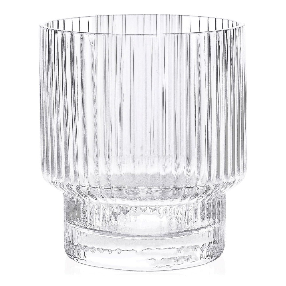 Brilliant Ribbed Clear Drinking Glass Set Of 4 - iQ living