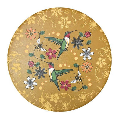 Native Northwest Ceramic Trivet Yellow Hummingbird