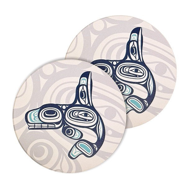 Native Northwest Ceramic Coaster Set Of 2 Whale