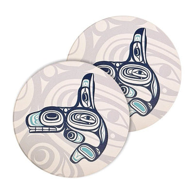 Native Northwest Ceramic Coaster Set Of 2 Whale