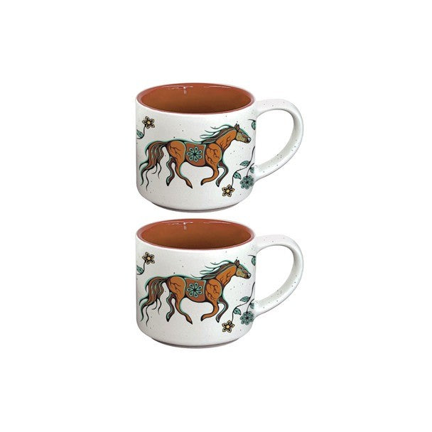 Native Northwest 3oz Espresso Mug Set Of 2 Horse