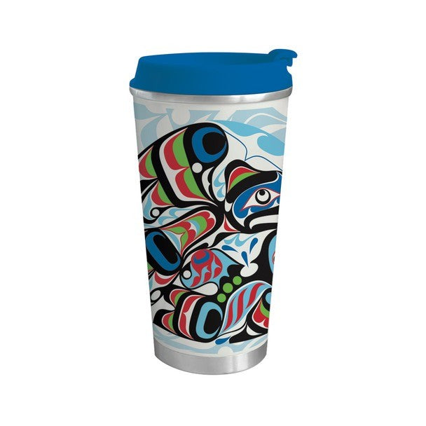 Native Northwest Travel Mug 18oz - Raven & Killer Whale