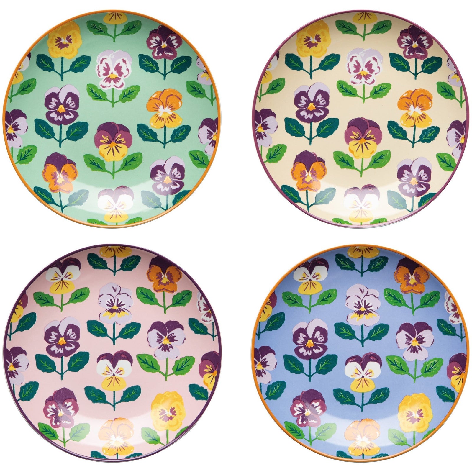 Danica Appetizer Plate Pansy Set Of 4