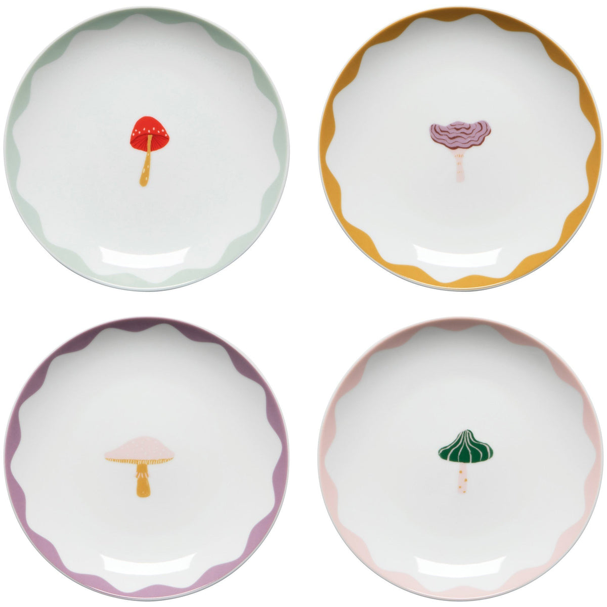 Danica Appetizer Plate Mushroom Gems Set Of 4