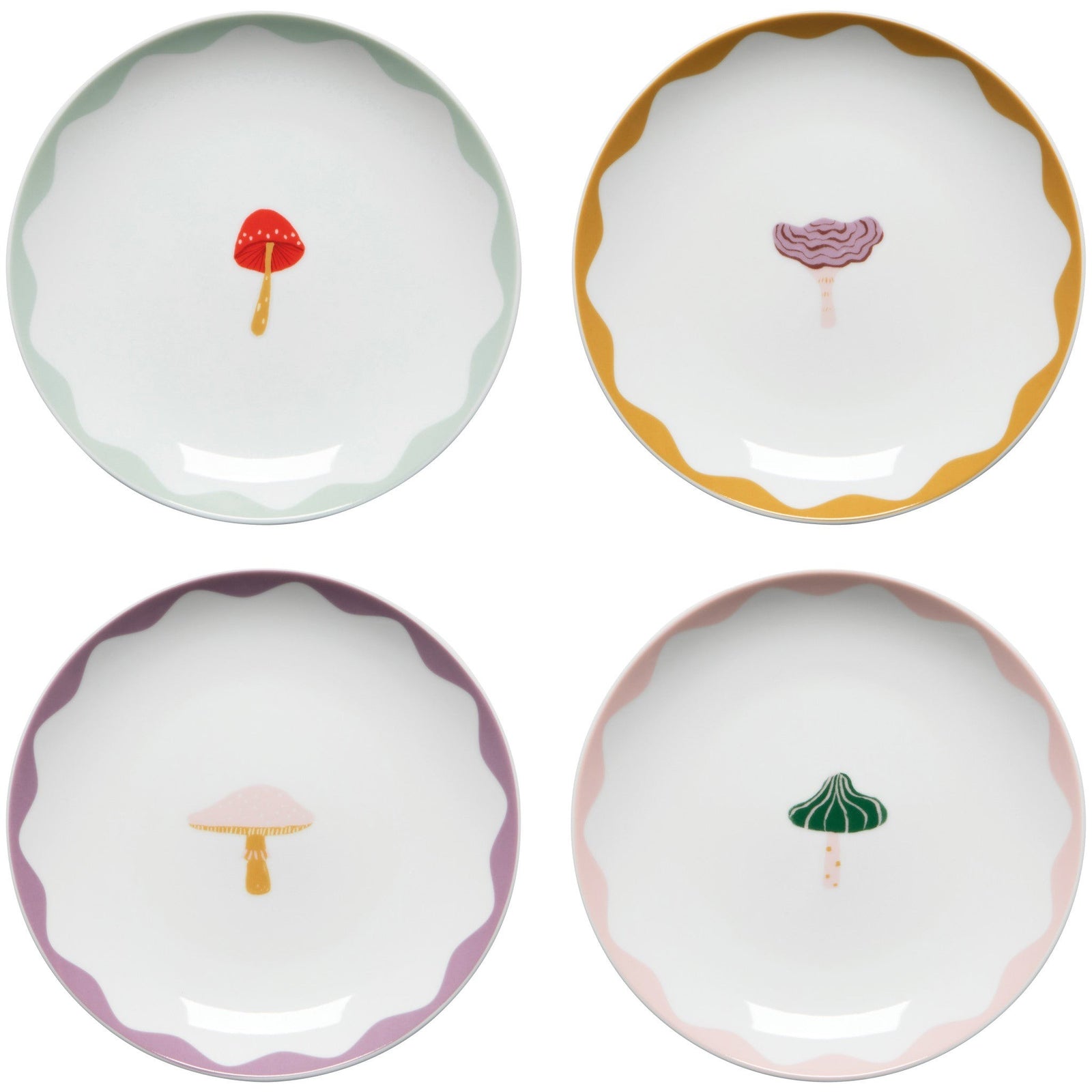 Danica Appetizer Plate Mushroom Gems Set Of 4