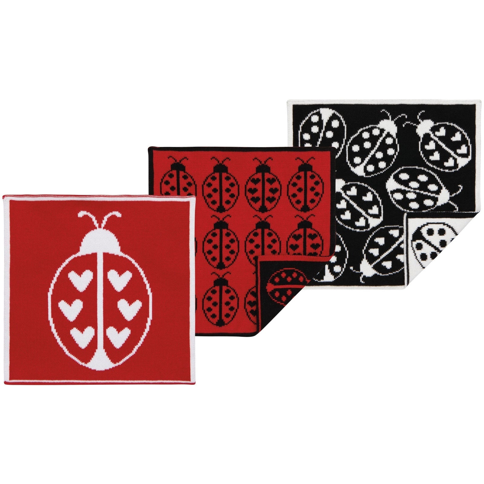 Danica Knit Dishcloth Ladybugs Set Of 3