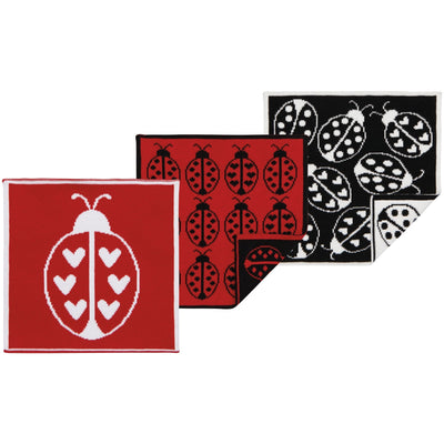 Danica Knit Dishcloth Ladybugs Set Of 3