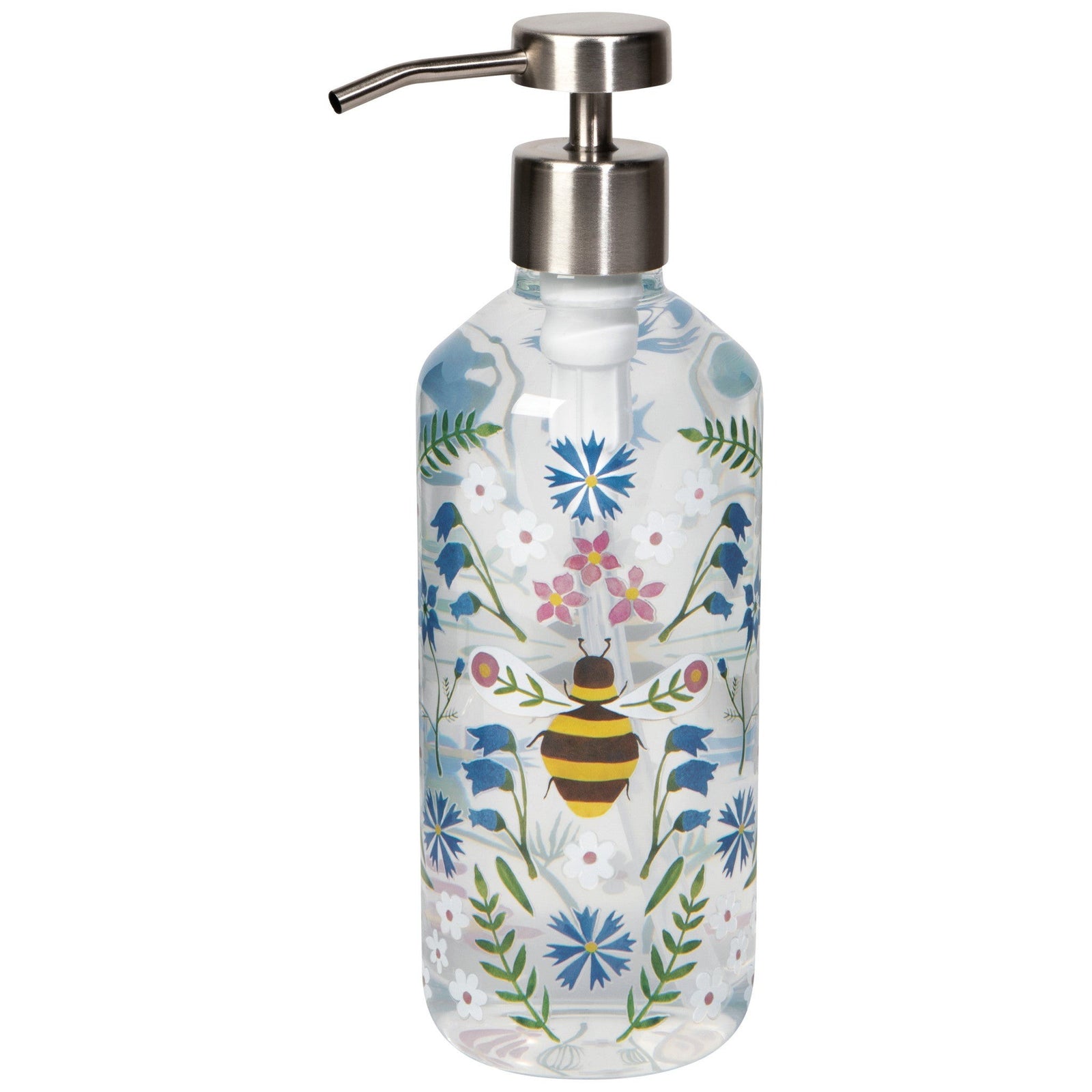 Now Designs Glass Soap Pump Bees Garden