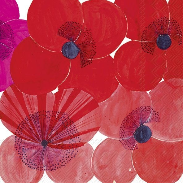 IHR Luncheon Napkin 20 Pack Mohn Red