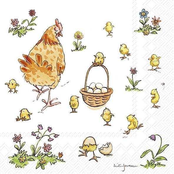 IHR Easter Luncheon Napkin 20 Pack Mother Hen