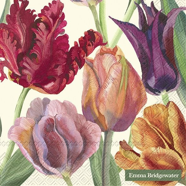 IHR Luncheon Napkin 20 Pack Tulips Cream