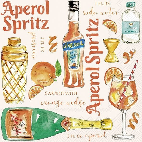IHR Cocktail Napkin 20 Pack Aperol Sprtiz