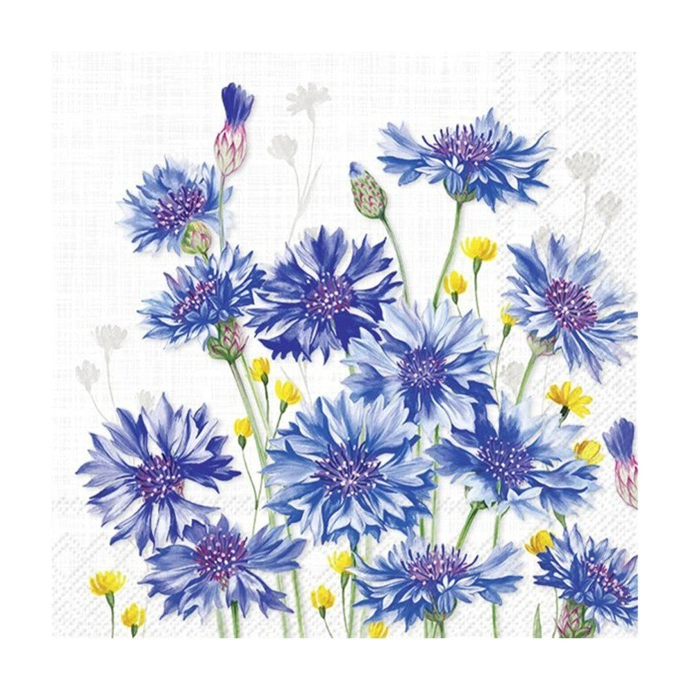 IHR Cocktail Napkin 20 Pack Zyane Blue Cornflower
