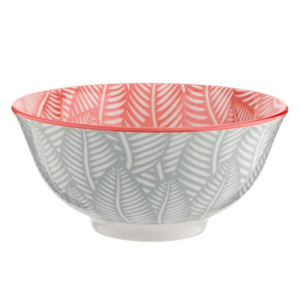 Table Creations Soup Bowl 8" - Grey & Red Leaves