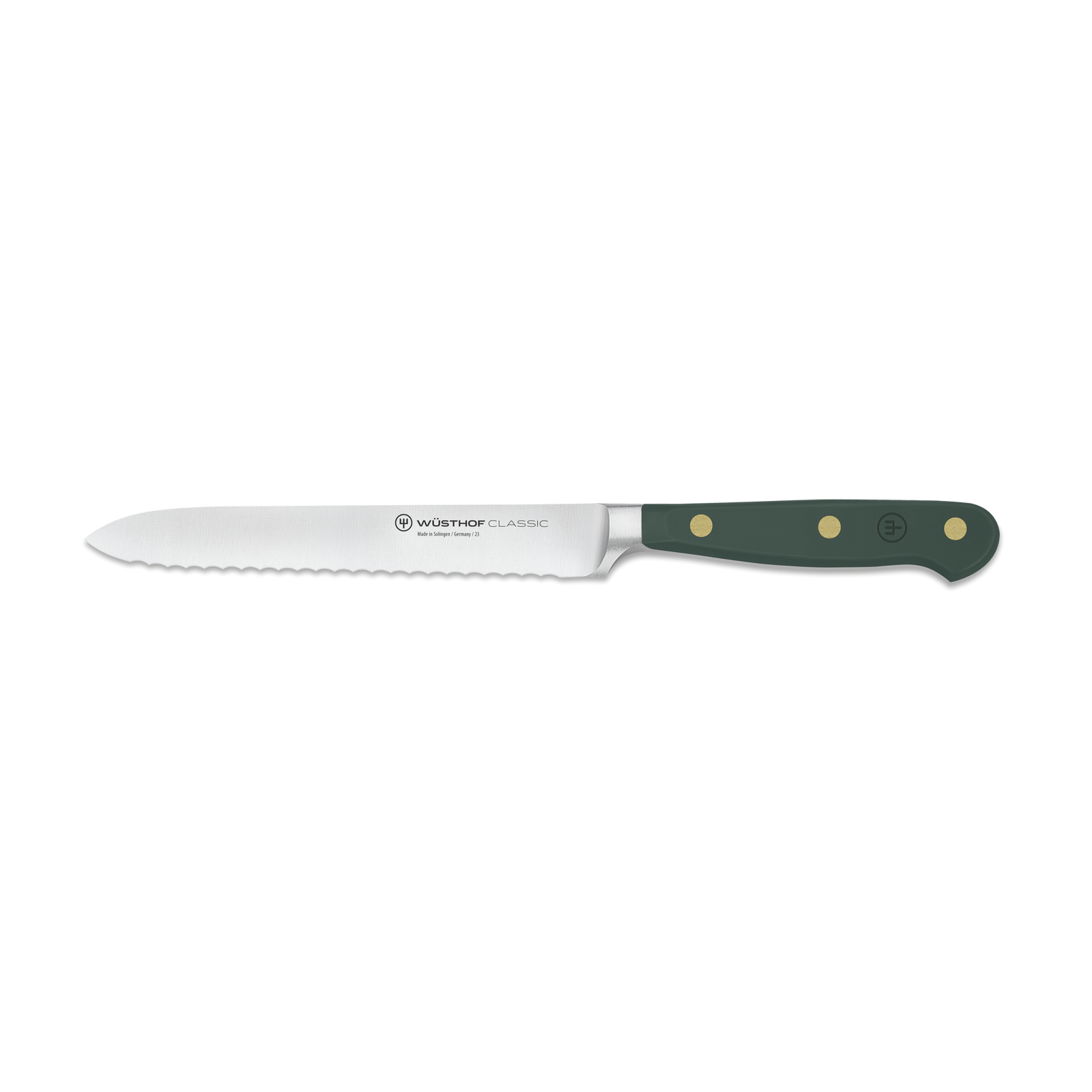 Wusthof Classic Fresh Rosemary Green Serrated Utility Knife 5" - iQ living