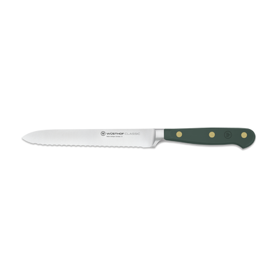 Wusthof Classic Fresh Rosemary Green Serrated Utility Knife 5"