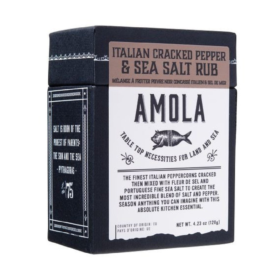 Amola Salt 120g - Italian Cracked Pepper & Sea Salt Rub - iQ living
