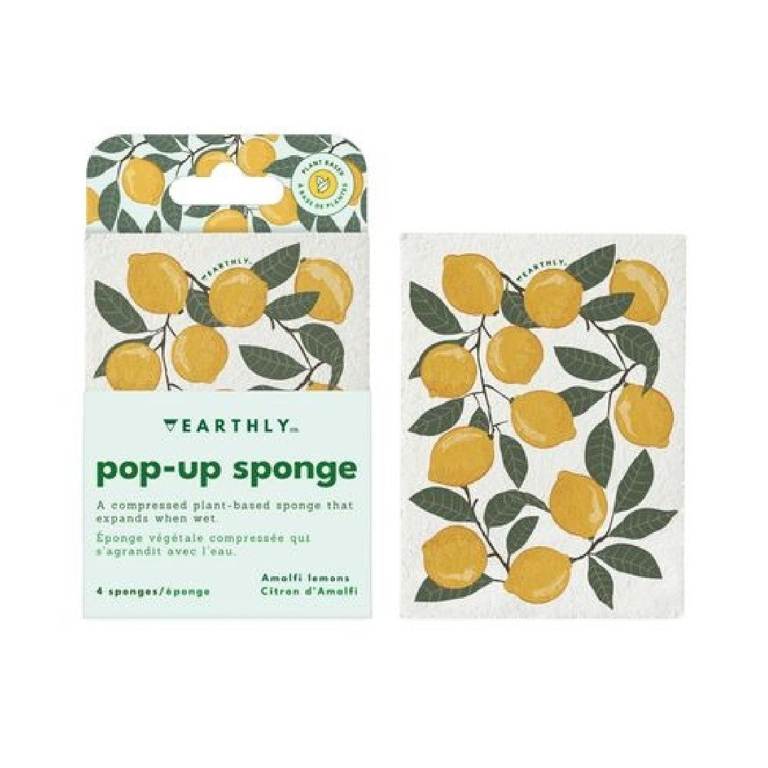 Earthly Pop-Up Sponge Set Of 4 - Amalfi Lemons - iQ living