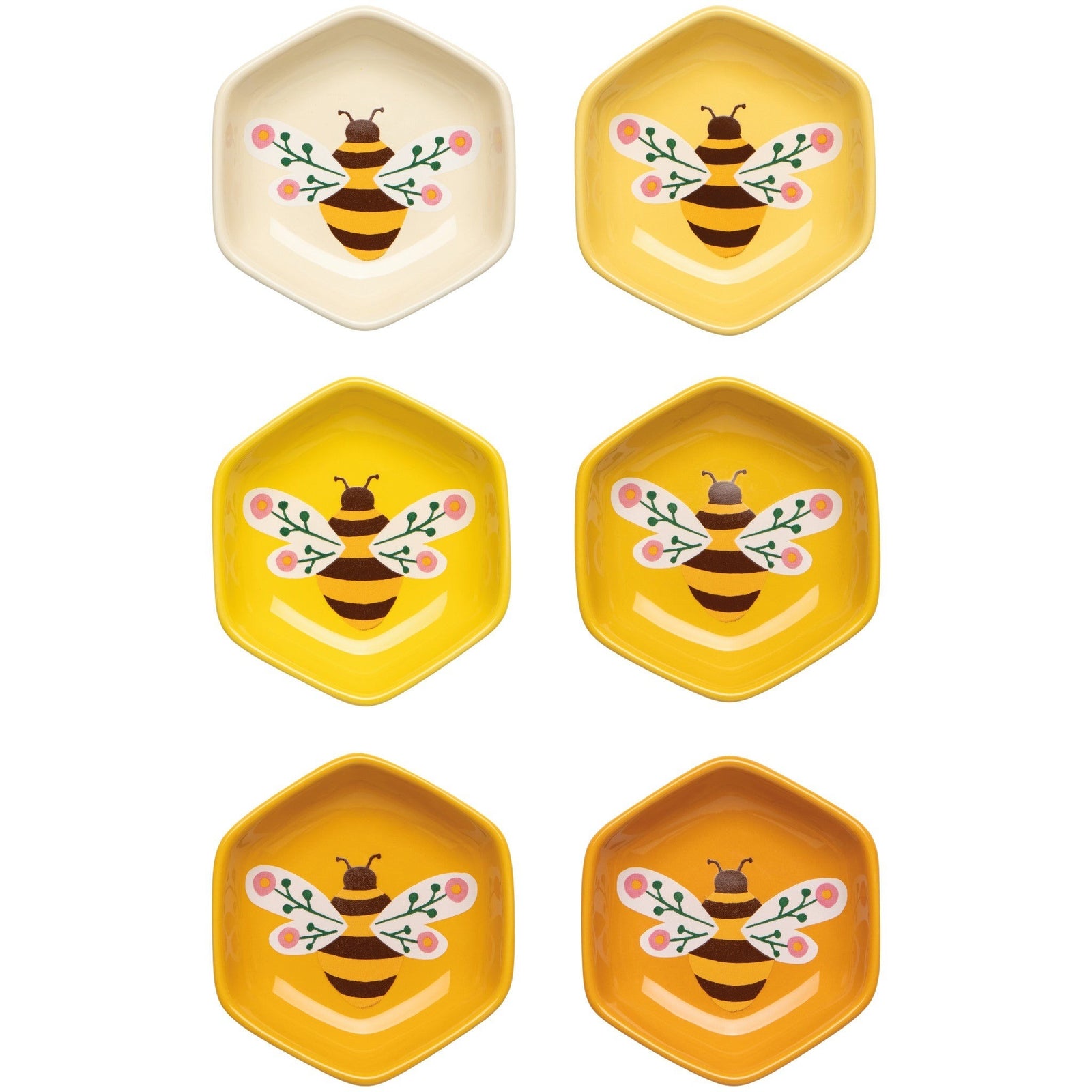 Now Designs Pinch Bowl Set Of 6 Bee Garden