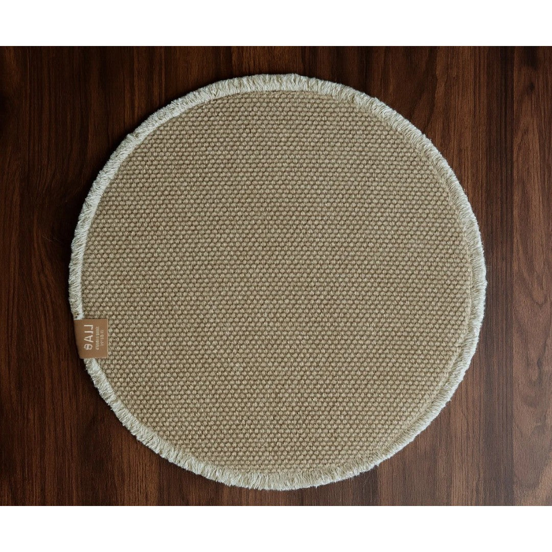 Fabstyles Bali Placemat Round 15" - Beige