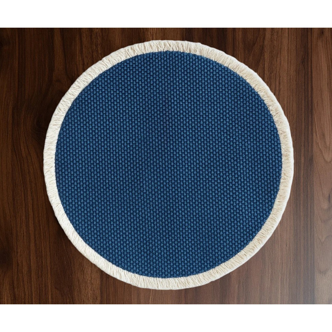 Fabstyles Bali Placemat Round 15" - Indigo Blue