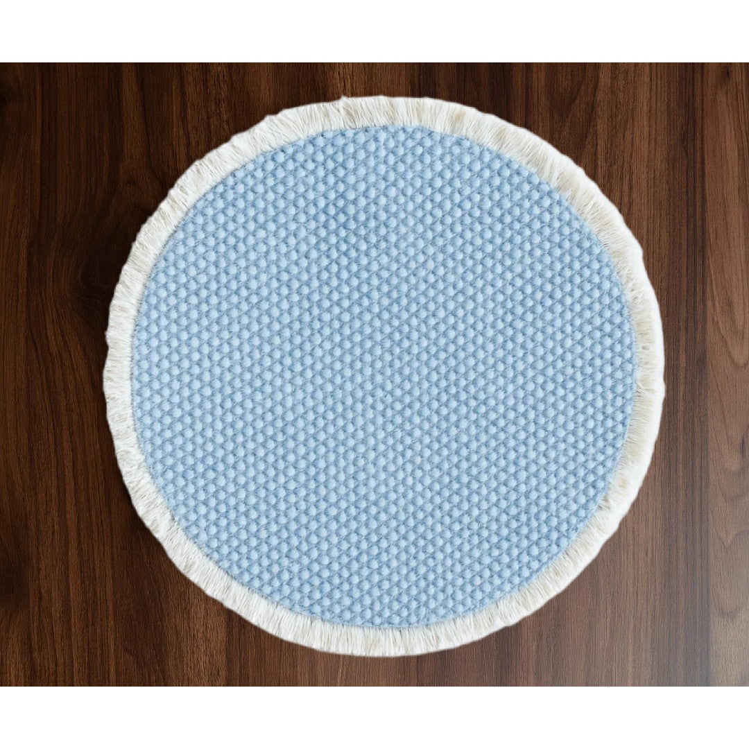 Fabstyles Bali Placemat Round 15" - Dusty Blue
