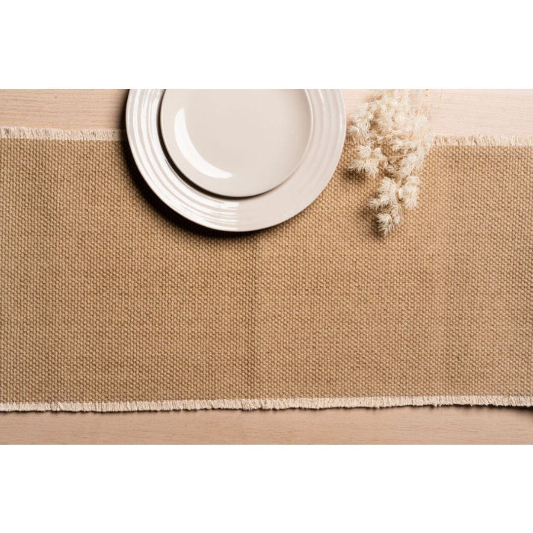 Fabstyles Bali Table Runner 72" - Beige