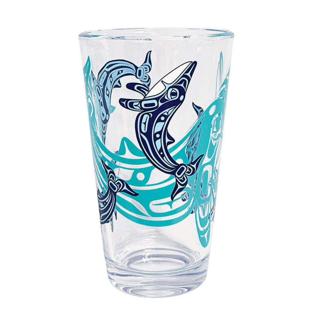 Native Northwest Glass Tumbler 10.5oz - Humpback Whales