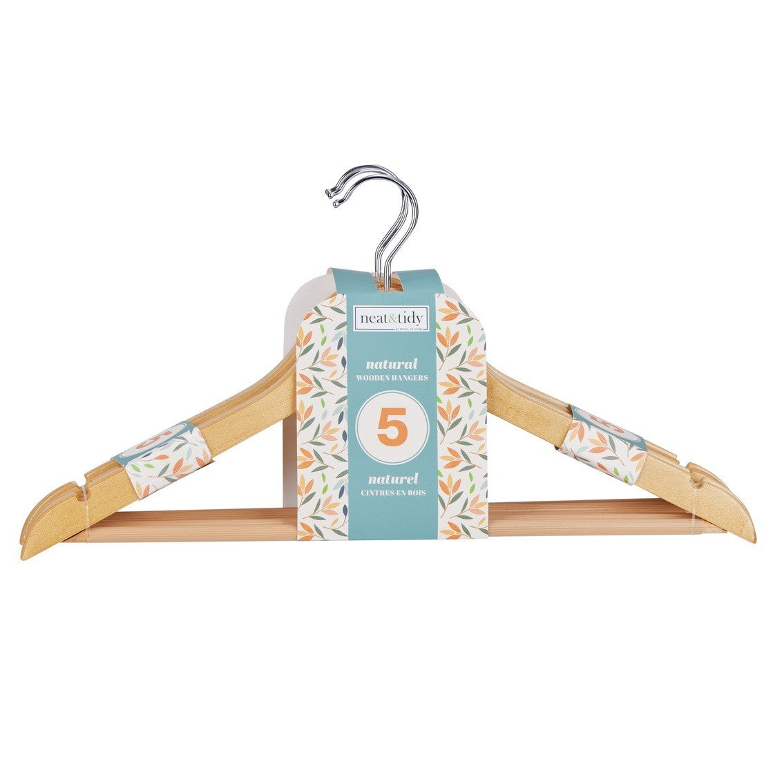 Neat & Tidy Wood Hanger Set Of 5 - iQ living