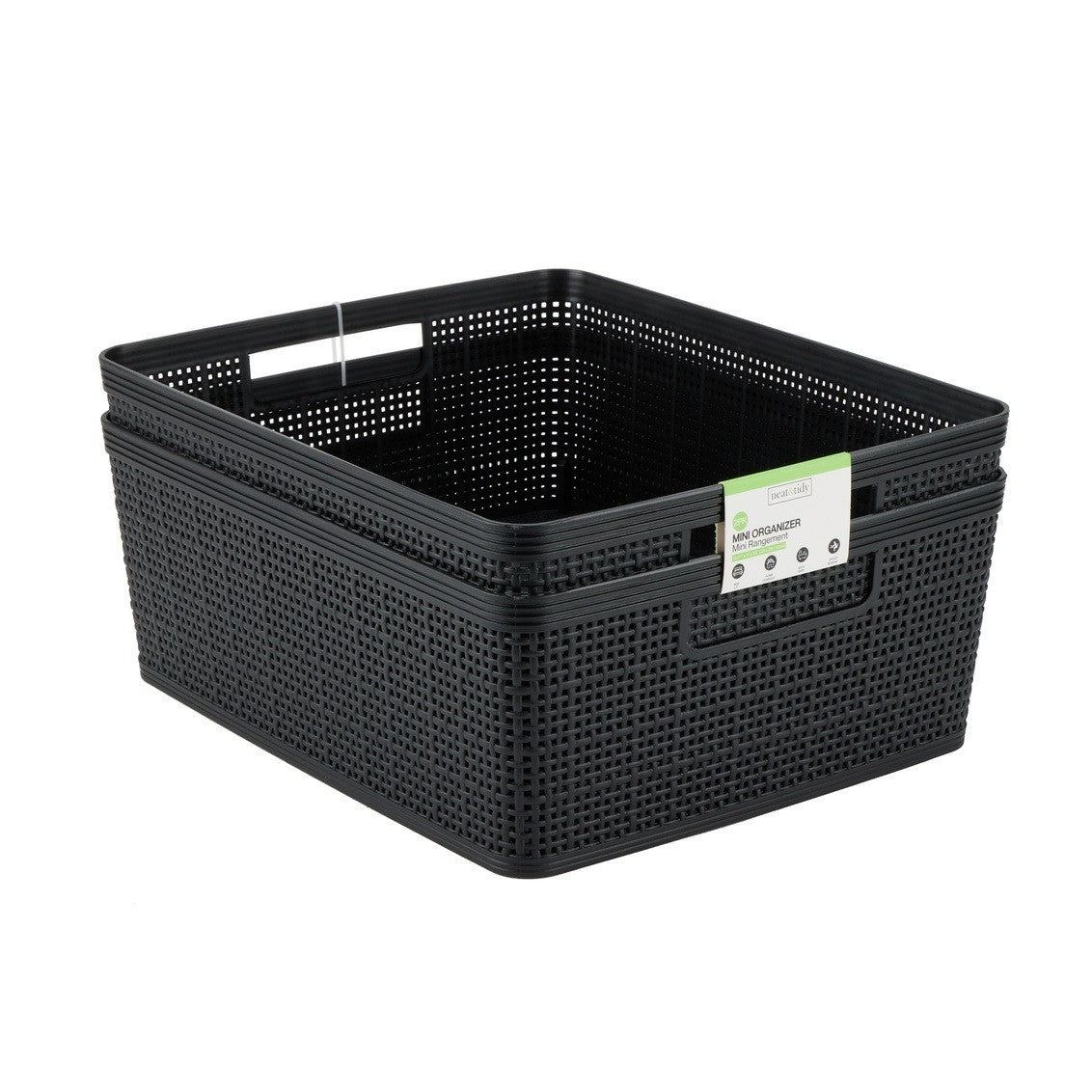 Neat & Tidy Weave Plastic Basket Medium - EACH - iQ living