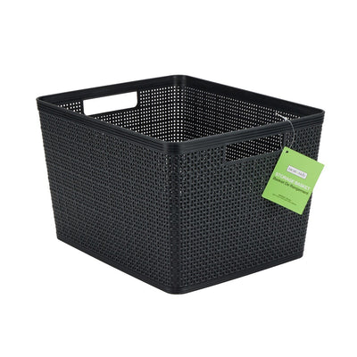 Neat & Tidy Weave Plastic Basket Large - iQ living