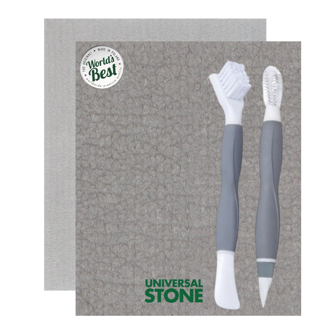 Universal Stone + World's Best Swedish Dishcloth & Detail Brush Set